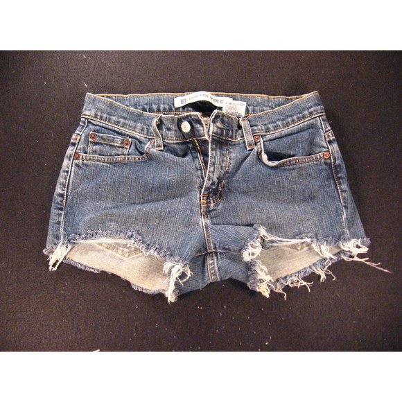 GAP Womans JEANS SHORTS Cut Off  6 Blue Denim Daisy Duke Stretch - Picture 1 of 7